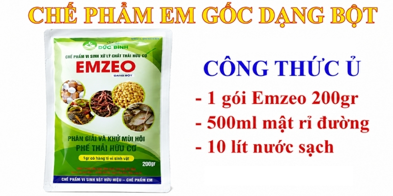 Công thức sinh khối EM gốc dạng bột thành EM thứ cấp